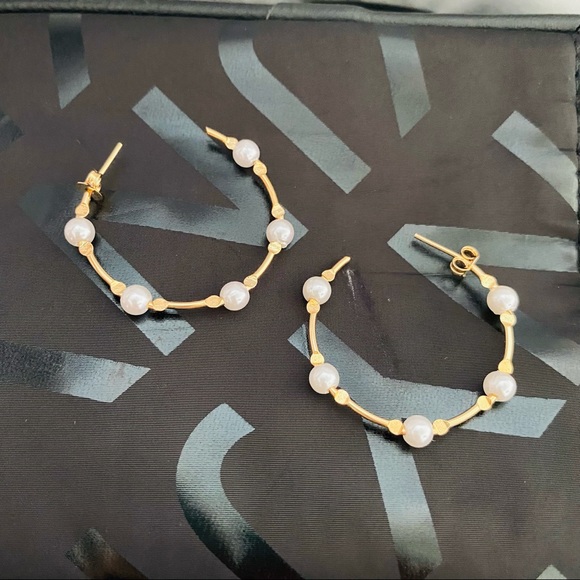 Pearl Beaded Hoops - Picture 5 of 9